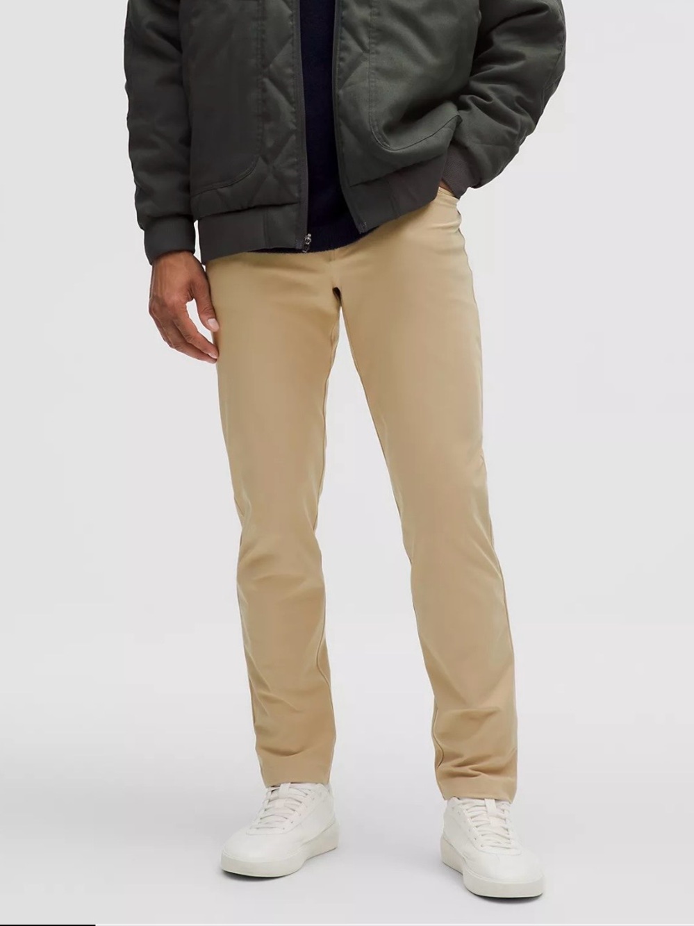 Lululemon ABC Classic-Fit Men’s Sz 38 Beige Warpstreme Pants Trousers *Flaw*